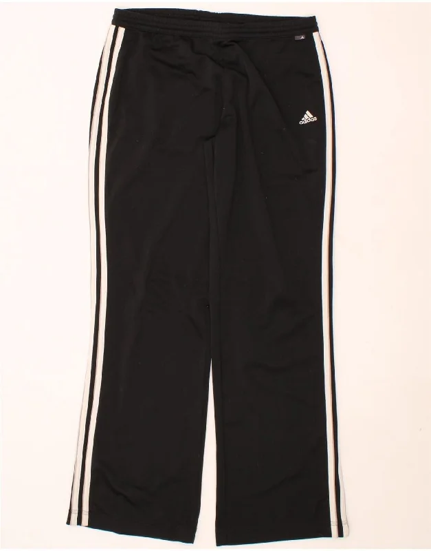ADIDAS Womens Tracksuit Trousers UK 14 Medium Black Polyester Trousers Handmade Artisanal