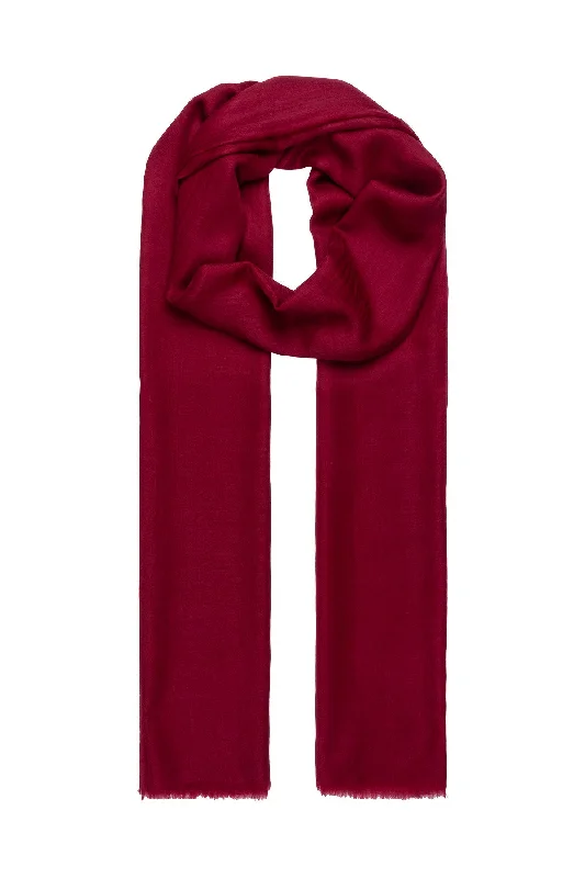 Claret Red Larissa Pure Cashmere Shawl 100x230 cm Lightweight Silk Shawl