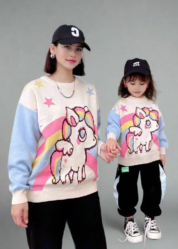 Mommy and Me Unicorn Sweater - Fall and Winter Wool Sweater Cotton Sweater Cashmere Sweater