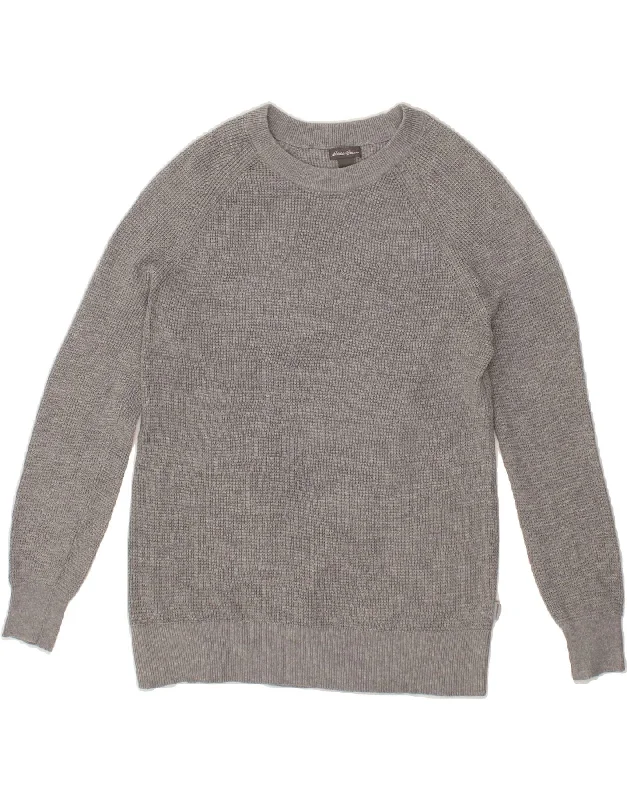 EDDIE BAUER Womens Boat Neck Jumper Sweater UK 14 Medium Grey Cotton Mesh Sweater Canvas Denim EDDIE BAUER Womens Boat Neck Jumper Sweater UK 14 Medium Grey Cotton Mesh Sweater Canvas Denim