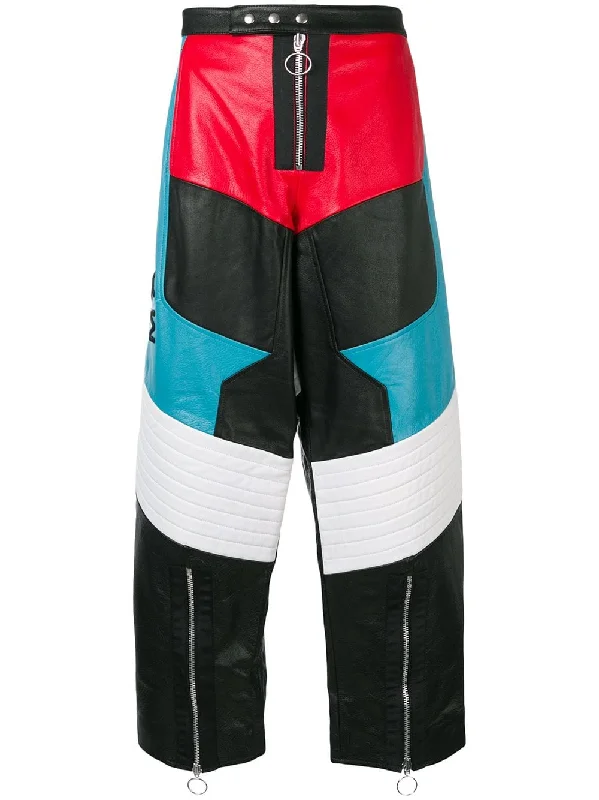 colour block biker trousers Trousers luxurious high-end