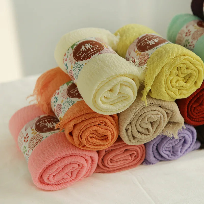 185*90cm Candy Color Cotton Linen Long Scarf Hijab Pashmina Lady Shawls Wraps Head Scarves Neck Bandana Men Scarf/Black Scarves Comfortable Cotton Shawl Wrap