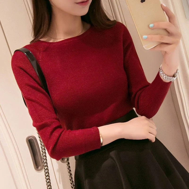 cashmere sweater women fashion sexy big o-neck women sweaters and pullover warm Long sleeve Knitted Sweater Plunging Neck Pullover