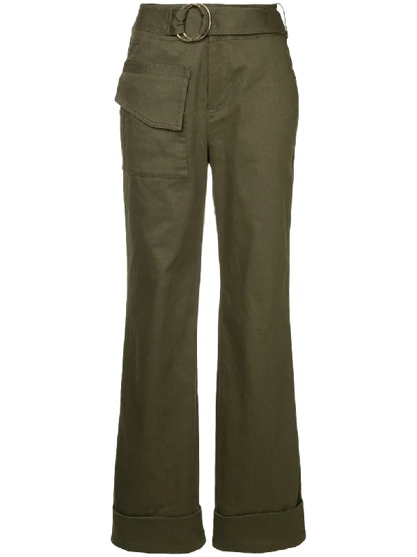 straight-fit belted trousers Trousers Wedding White