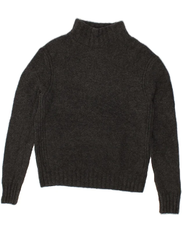 J. CREW Womens Turtle Neck Jumper Sweater UK 14 Medium Grey Polyamide Real Fur Shearling Chenille J. CREW Womens Turtle Neck Jumper Sweater UK 14 Medium Grey Polyamide Real Fur Shearling Chenille