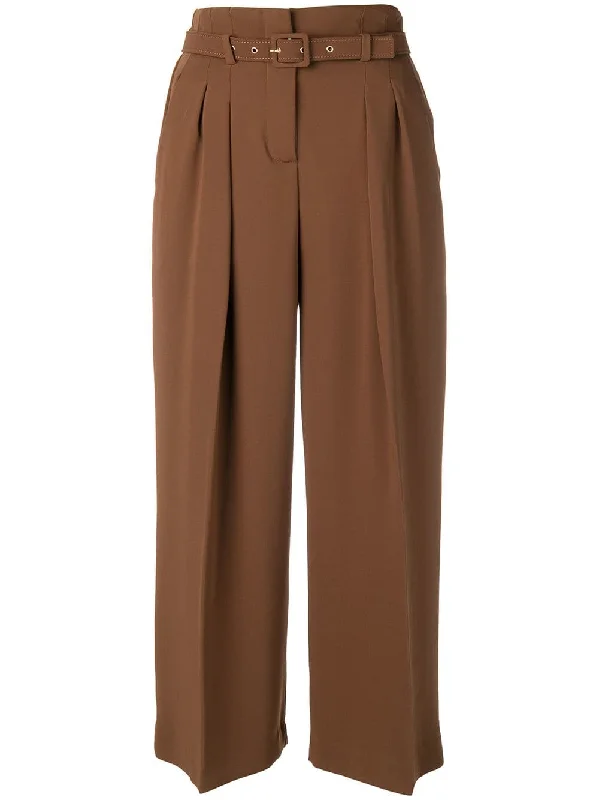 belted wide leg trousers Trousers Silk Elegant