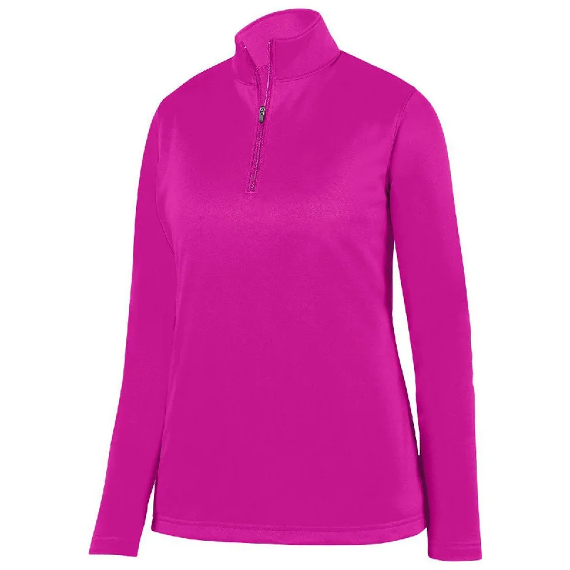 Augusta Women's Power Pink Wicking Fleece Pullover Ruffle Neck Pullover
