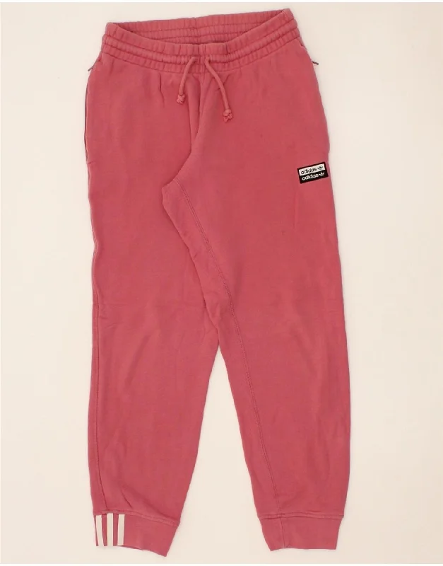 ADIDAS Womens Tracksuit Trousers Joggers UK 8 Small  Pink Cotton Trousers Handmade Artisanal