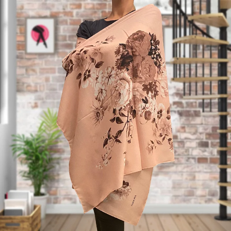 Fashion Tight Flower Patterned Shawls Soft Pashmina Shawl Wrap