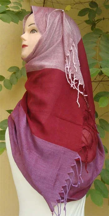 Triple shaded Plain Shawls for Islamic Women Trendy Floral Print Shawl