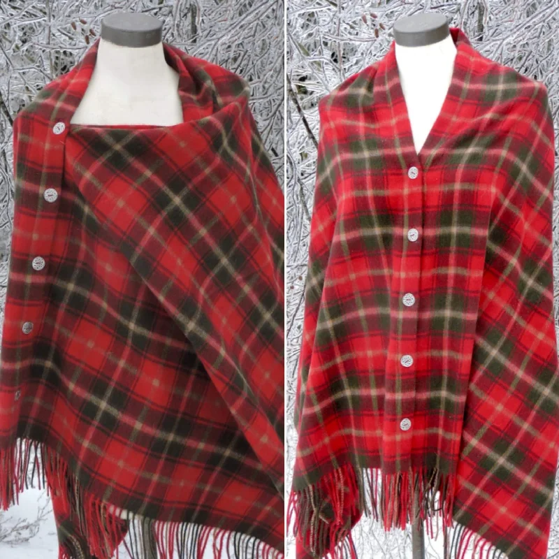 Button Shawl~Lambswool Luxurious Cashmere Shawl Wrap