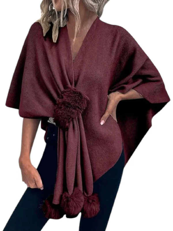 Scarf With Mink Knit Shawl In Wine Stylish Cashmere Shawl Wrap