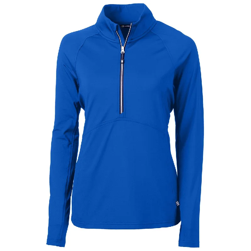 Cutter & Buck Women's Tour Blue Adapt Eco Knit Recycled Half Zip Pullover Chenille Soft Sweater Cutter & Buck Women's Tour Blue Adapt Eco Knit Recycled Half Zip Pullover Chenille Soft Sweater