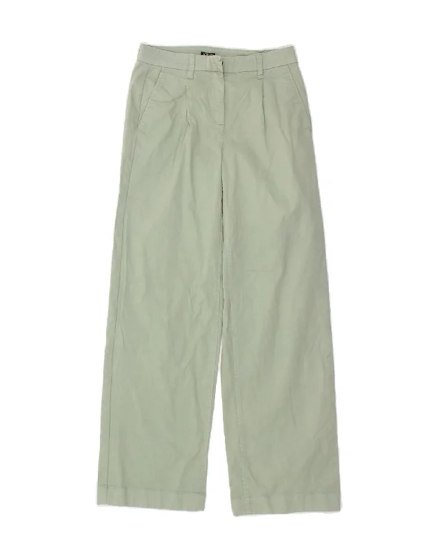 J. CREW Womens Wide Leg Chino Trousers US 00 2XS W26 L31 Green Cotton Trousers Trousers Formal