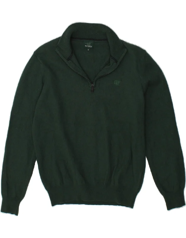 HENRY COTTONS Womens Zip Neck Jumper Sweater UK 18 XL Green Merino Wool Boxy Sweater Fitted Sweater A-Line HENRY COTTONS Womens Zip Neck Jumper Sweater UK 18 XL Green Merino Wool Boxy Sweater Fitted Sweater A-Line
