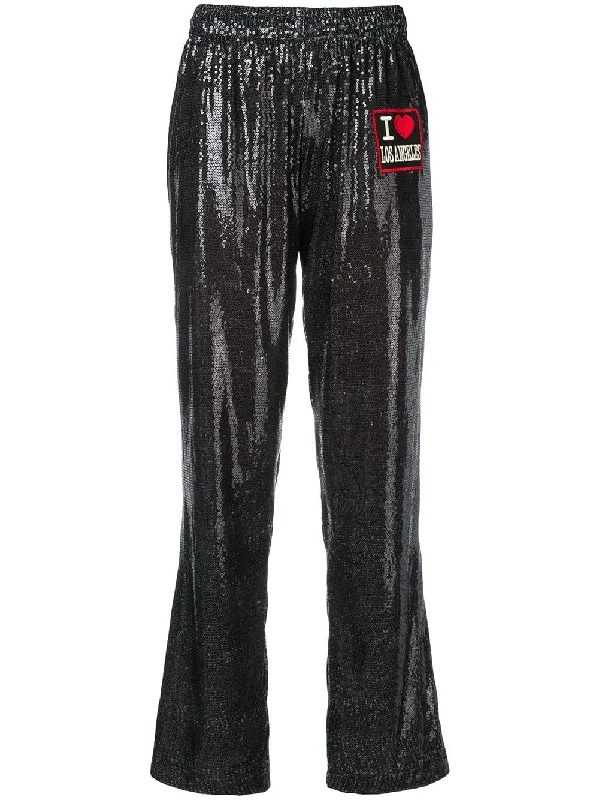 patch straight-leg trousers Trousers practical easy-care