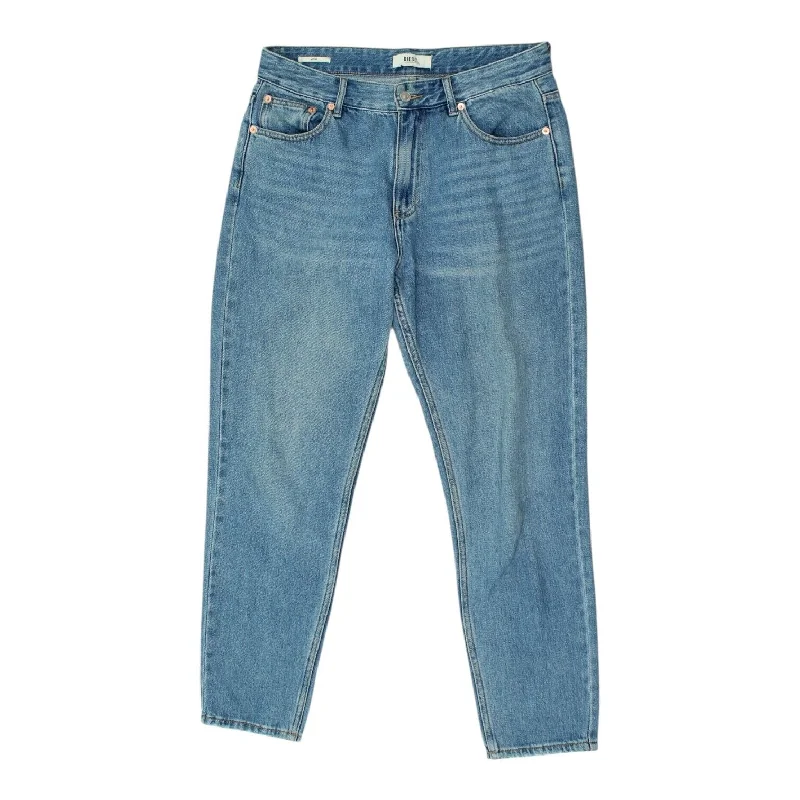 Diesel Womens Blue Mom Jeans | Vintage High Waist Tapered Denim Trousers VTG Trousers Elastic Waist Soft
