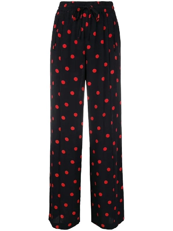 spot print trousers Trousers practical easy-care