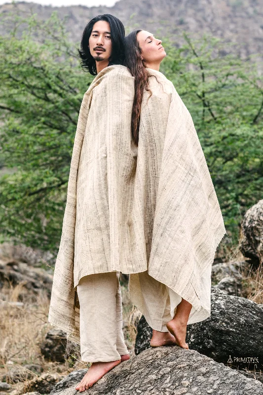 Handwoven Tribal Assam Wild Silk >> Huge Shawl > Bed Cover > Textile Soft Cashmere Shawl Poncho