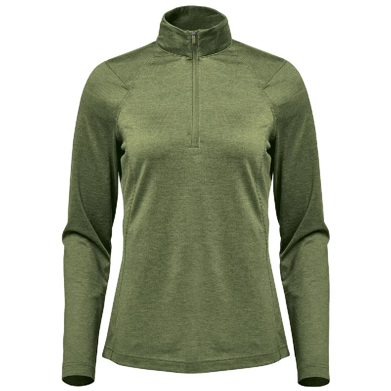 Stormtech Women's Sage Green Heather Milano Quarter Zip Pullover Tapered Sleeve Pullover Stormtech Women's Sage Green Heather Milano Quarter Zip Pullover Tapered Sleeve Pullover