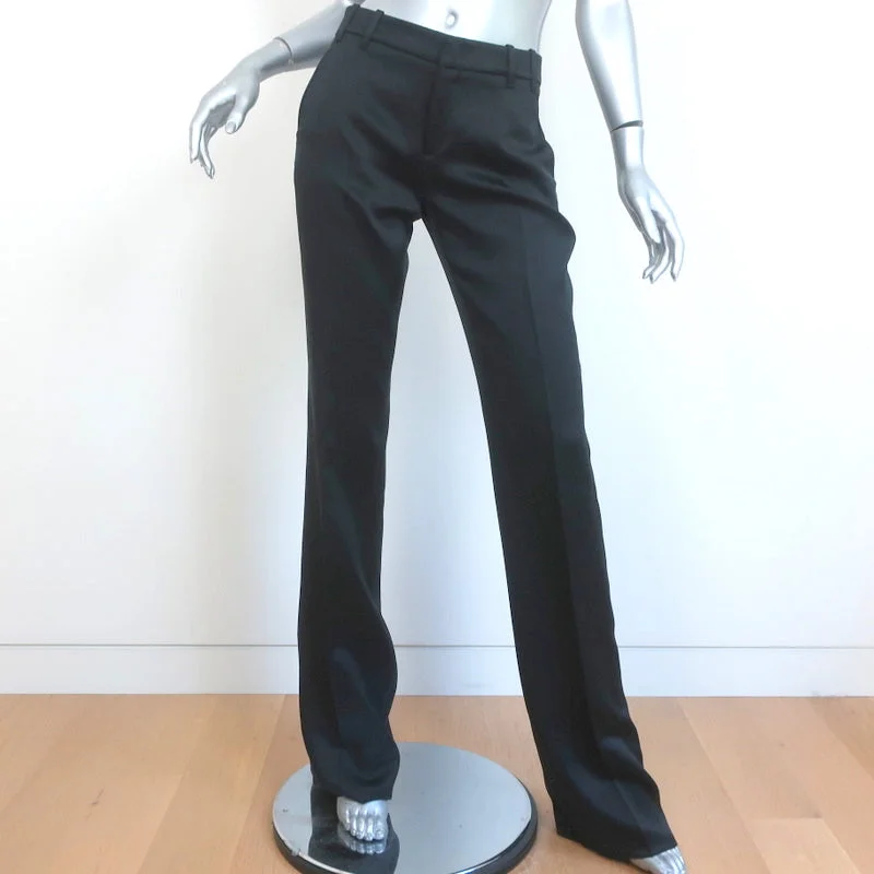 Gucci 2006 Silk Satin Trousers Black Size 40 Straight Leg Pants NEW Trousers cozy comfortable