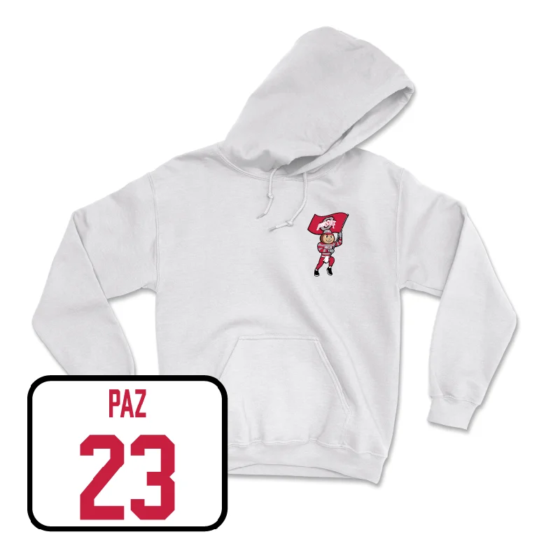 Women's Lacrosse White Brutus Hoodie  - Maddy Paz Hoodie with Velcro Closure Adjustable Secure