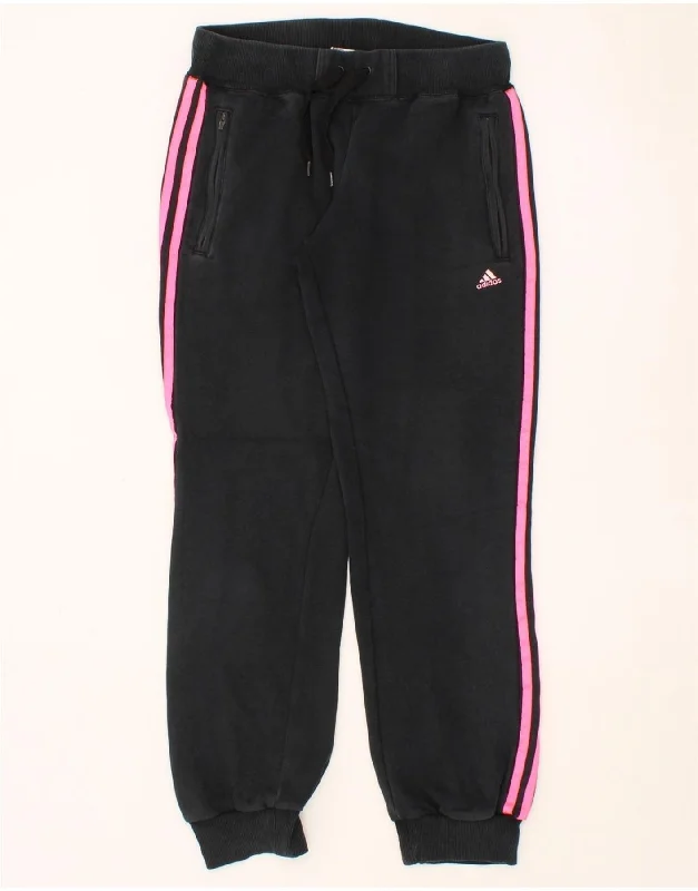 ADIDAS Womens Tracksuit Trousers Joggers UK 8/10 Small  Black Cotton Trousers Sale Discount