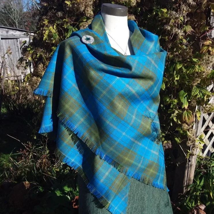 Full Shawl~100% Wool Clan Tartan Casual Shawl with Fringes