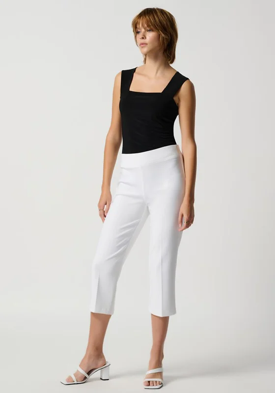 Joseph Ribkoff Straight Leg Capri Trousers, White Trousers Solid Black