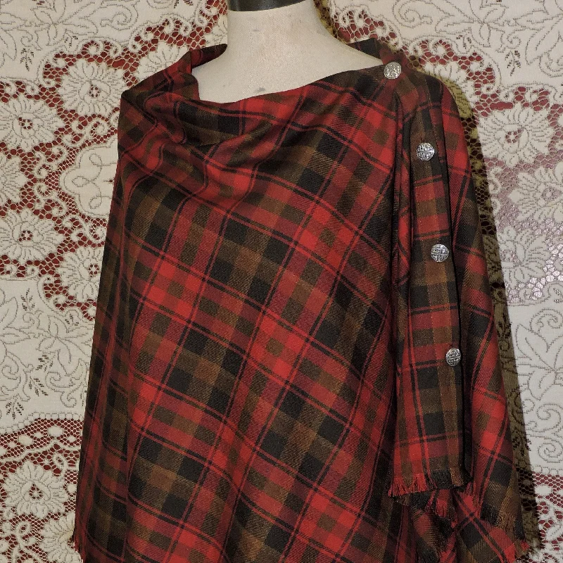 Button Shawl~Tartan Lightweight Silk Shawl