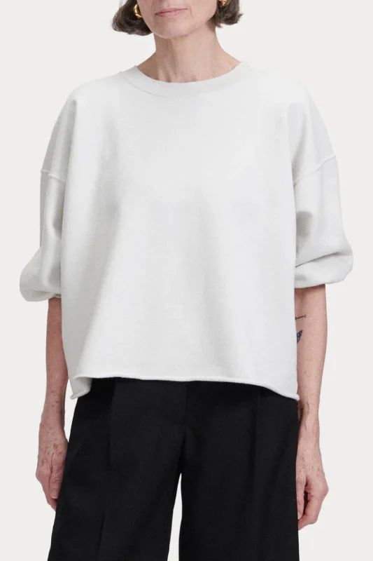 Fond Sweatshirt | Dirty White Hoodie with Hem Contrast Bold Stylish