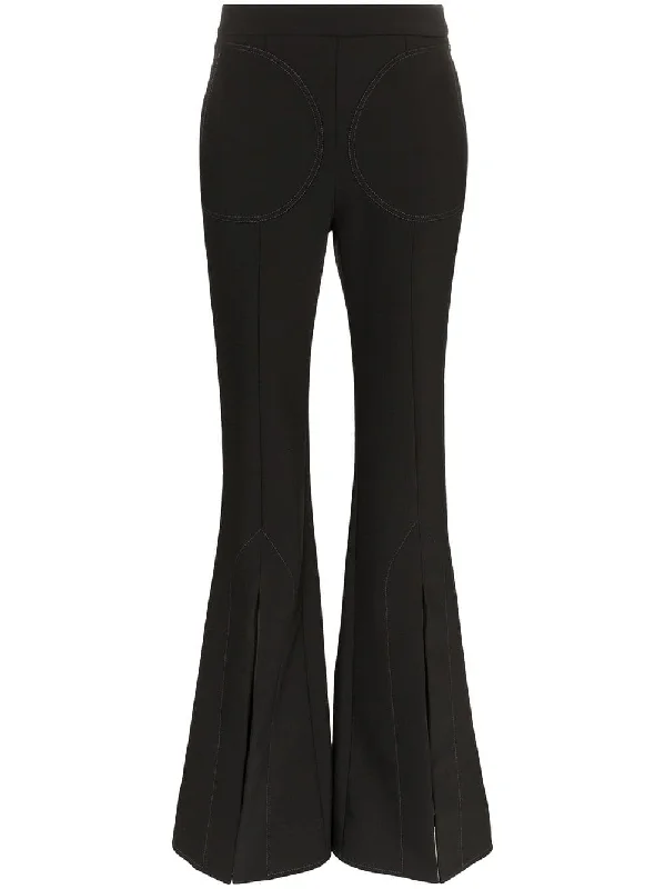 Aalto flared slit wool blend trousers Trousers Velvet Soft
