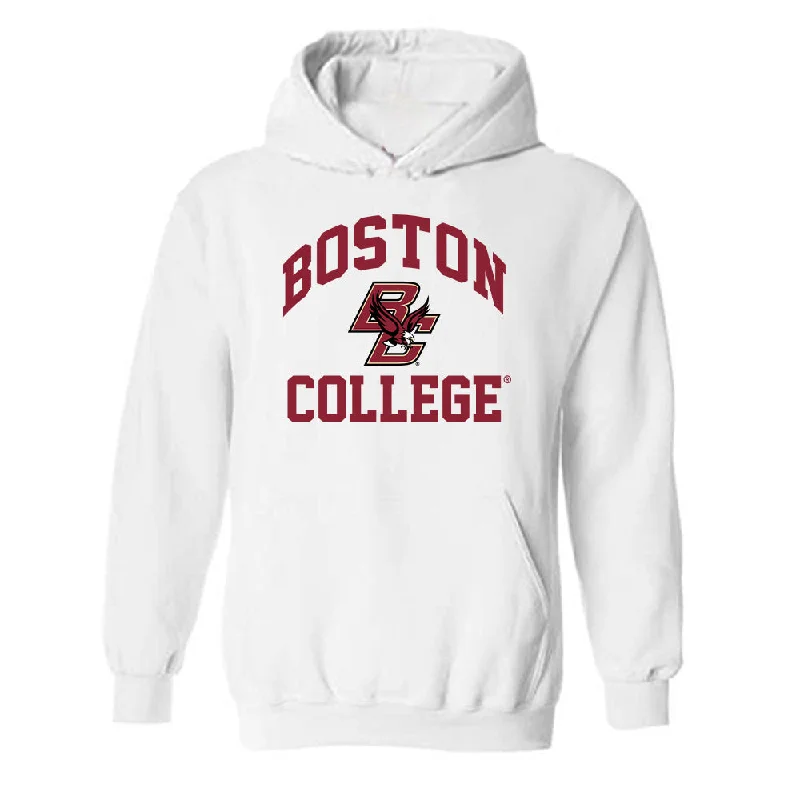 Boston College - NCAA Women's Ice Hockey : Jade Arnone - Hooded Sweatshirt Hoodie with Hem Raw Edge Edgy Unfinished Boston College - NCAA Women's Ice Hockey : Jade Arnone - Hooded Sweatshirt Hoodie with Hem Raw Edge Edgy Unfinished