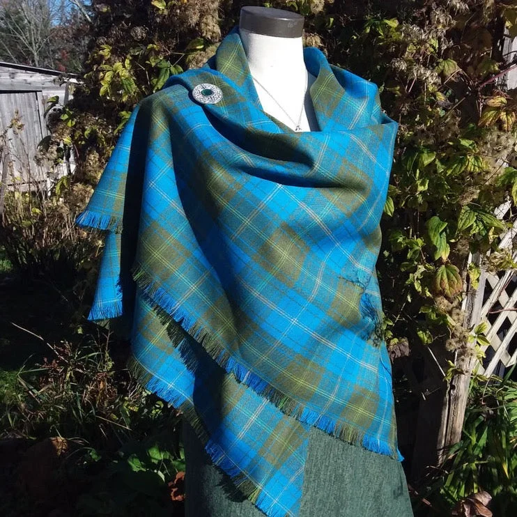Half Shawl~ 100% Wool Speciality Tartan Cozy Fleece Shawl Wrap