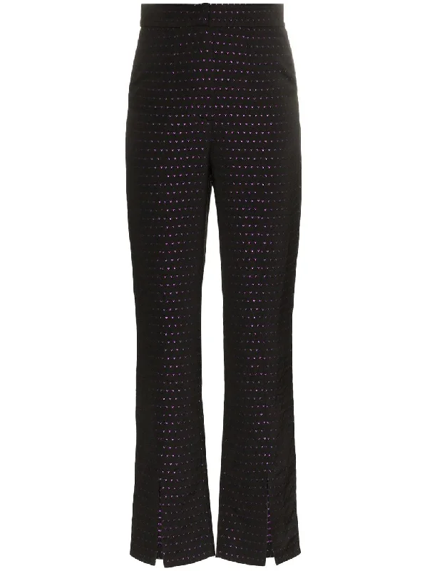 High-Waisted Split Hem Trousers Trousers Leisure Comfortable