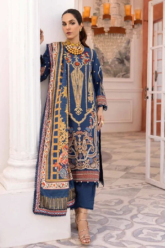 Gul Ahmed 3PC Embroidered Khaddar Unstitched Suit with Digital Printed Zari Stripe Shawl AP-32033 Fashionable Shawl with Tassels