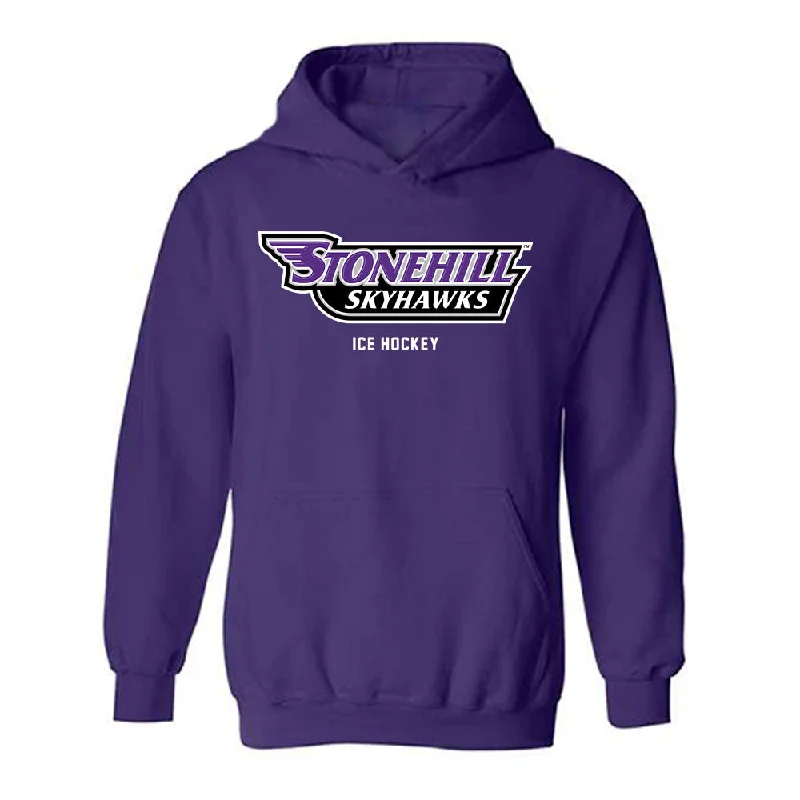 Stonehill - NCAA Women's Ice Hockey : Brianna Walkom - Classic Shersey Hooded Sweatshirt Hoodie with Longline Fit Extended Stylish Stonehill - NCAA Women's Ice Hockey : Brianna Walkom - Classic Shersey Hooded Sweatshirt Hoodie with Longline Fit Extended Stylish