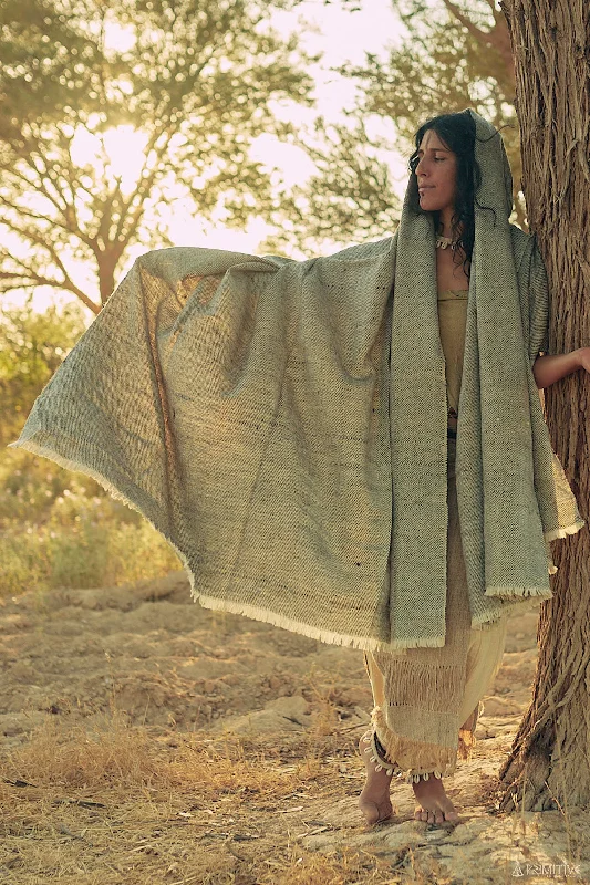 Large Khadi Wool Shawl >> Handwoven Blanket Elegant Silk Shawl Scarf