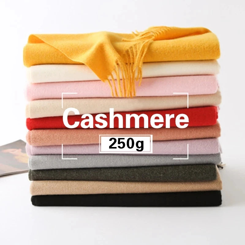 Winter Cashmere Women Scarf Female Luxury Brand Scarves Lady Tassel Bandana Women Solid Shawl Wraps Pashmina Classic Lace Shawl Wrap