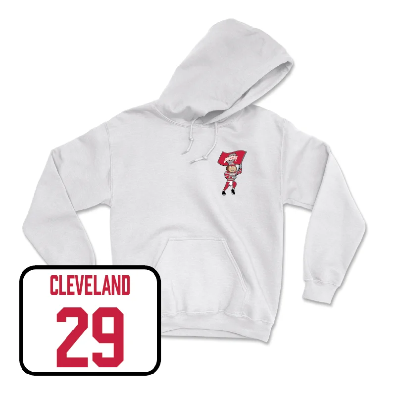 Women's Lacrosse White Brutus Hoodie  - Bella Cleveland Hoodie with Toggle Buttons Decorative Unique