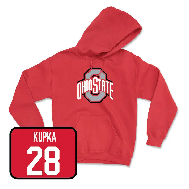 Red Women's Lacrosse Team Hoodie - Lexie Kupka Hoodie with Embroidery Detailed Premium