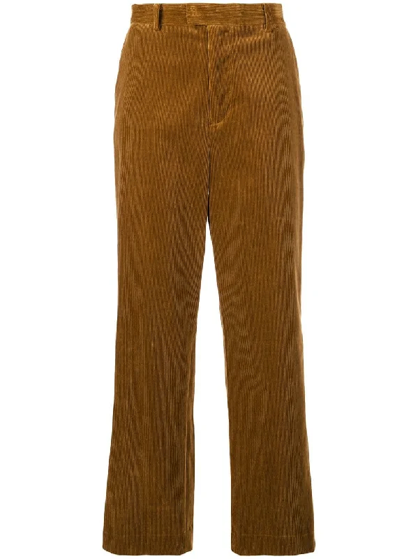 wide-leg corduroy trousers Trousers Leather Faux