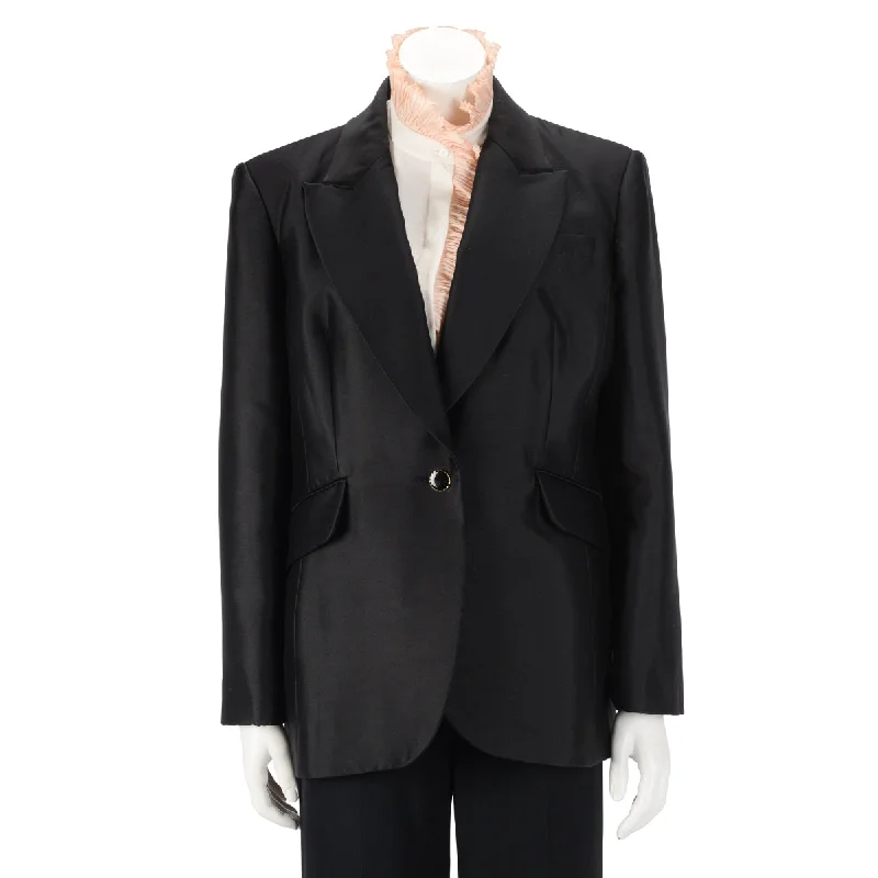 Zimmermann Black Wonderland Tuxedo Jacket 4 One-Shoulder Jacket Off-the-Shoulder Jacket Asymmetrical Jacket