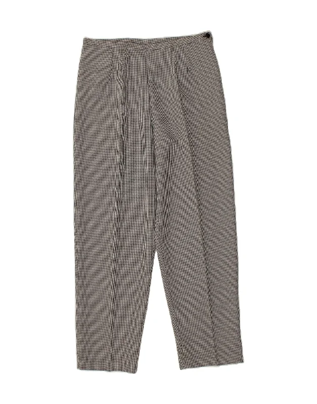 VINTAGE Womens Tapered Suit Trousers UK 16 Large W32 L30 Grey Houndstooth Trousers versatile all-occasion