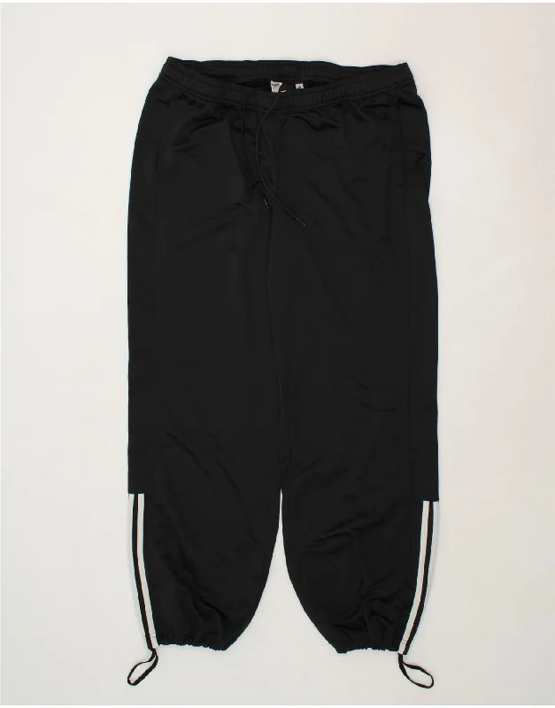 ADIDAS Womens Tracksuit Trousers Joggers UK 20 2XL  Black Polyester High Waist Slim Fit Ankle Length