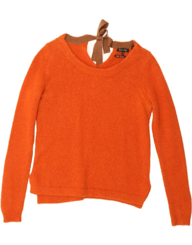 MASSIMO DUTTI Womens Boat Neck Jumper Sweater UK 10 Small Orange Slim Fit Regular Fit Oversized MASSIMO DUTTI Womens Boat Neck Jumper Sweater UK 10 Small Orange Slim Fit Regular Fit Oversized