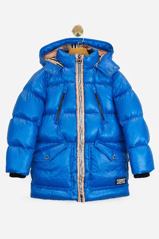 Neon Blue Kids Puffer Jacket Polyamid Corduroy Jacket Velvet Jacket Brocade Jacket