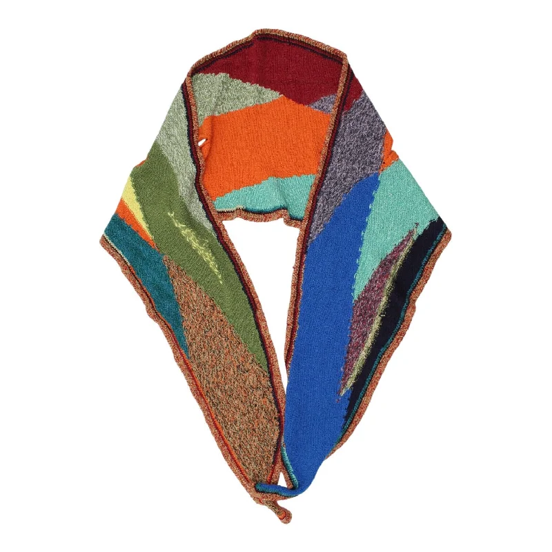 Vintage Womens Colourful Scarf Shawl | Luxury High End VTG Casual Shawl with Fringes