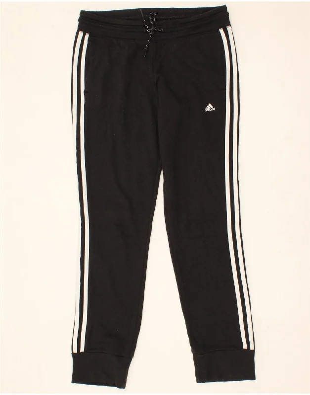 ADIDAS Womens Climalite Tracksuit Trousers Joggers UK 12/14 Medium  Black Trousers Gym Athletic