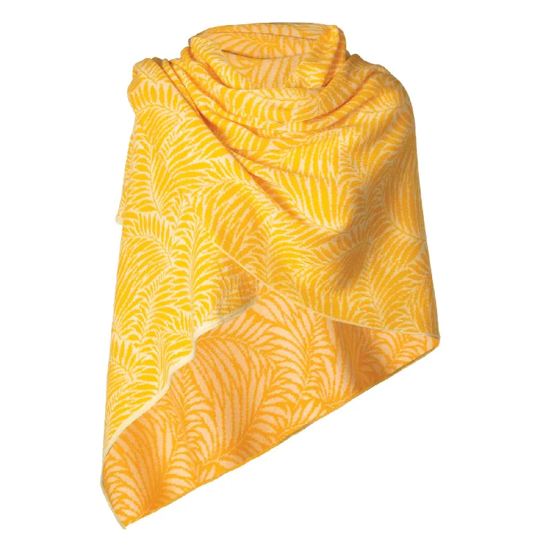 Newgrange Fern Shawl- Yellow Fashionable Embroidered Shawl